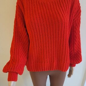 H&M Vibrant Red Crew Neck Sweater